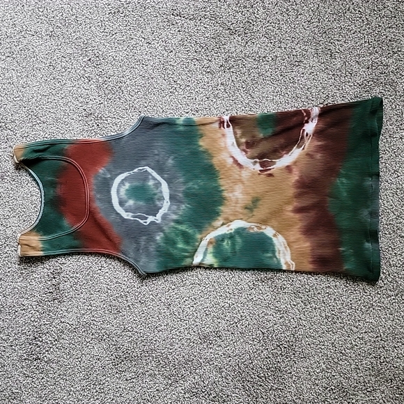 Whimsigoth Earth Tone Autumn Tie Dye Tank Top - Picture 7 of 9